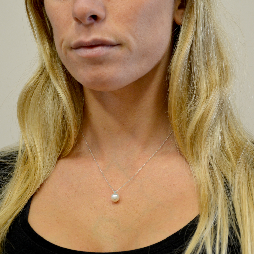 Ciondoli In Perle Akoya, Catena In Argento Sterling Da 16 O 18 Pollici - Foto 4