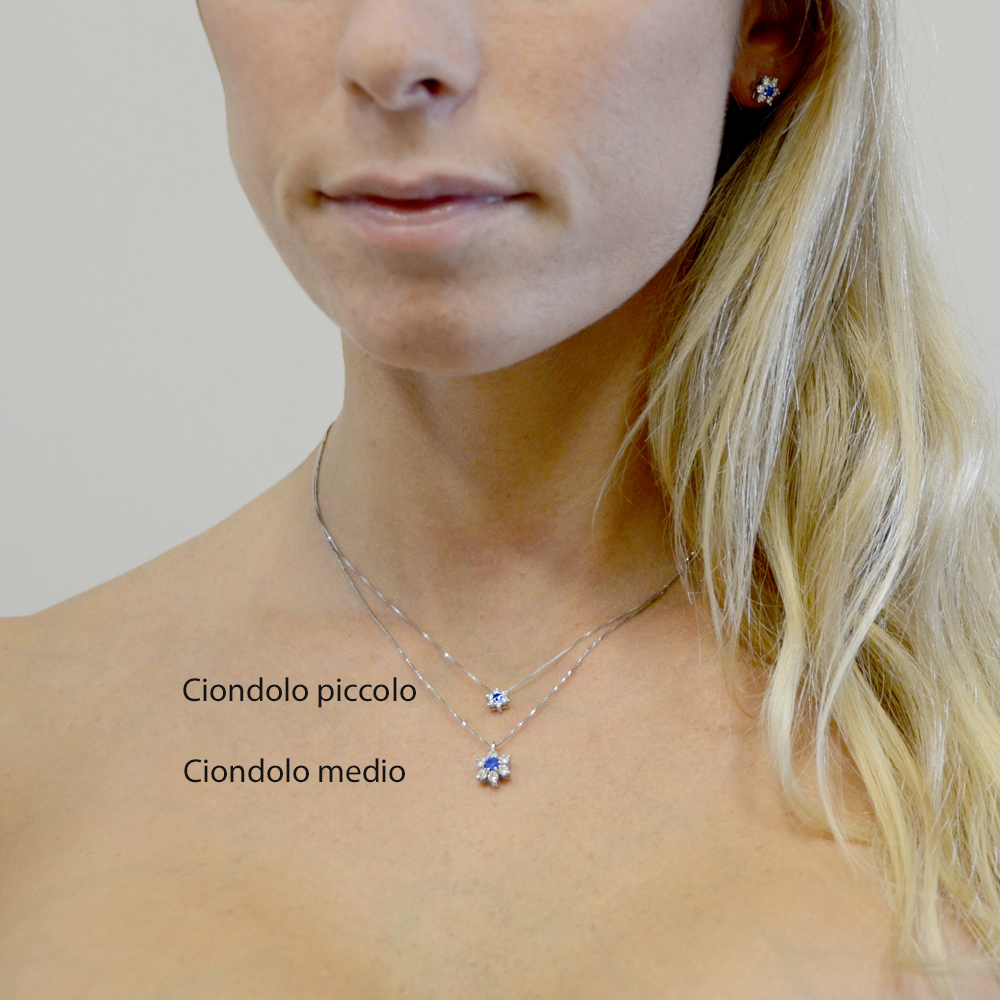 Collana Tuscany Silver Con Ciondolo A Stella E Zircone Nero – Argento 925 Riciclato, Regolabile 41-46 Cm