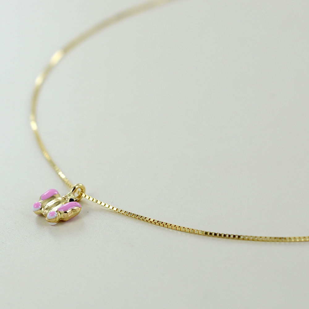 Elli Collana Bambina Con Ciondolo Angelo – Argento 925 Placcato Oro E Cristalli Swarovski