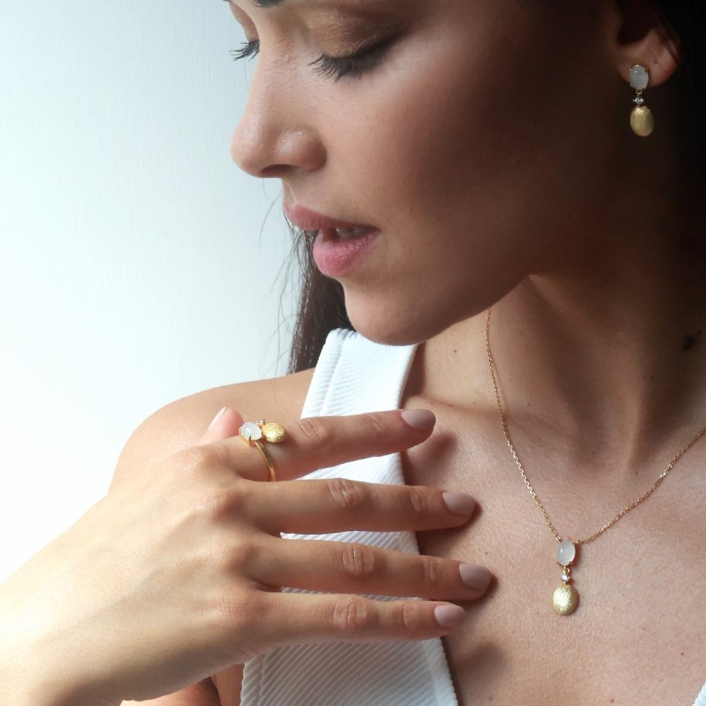 Collana Brighton Con Ciondolo Venezia A Goccia - Due Toni Argento E Oro
