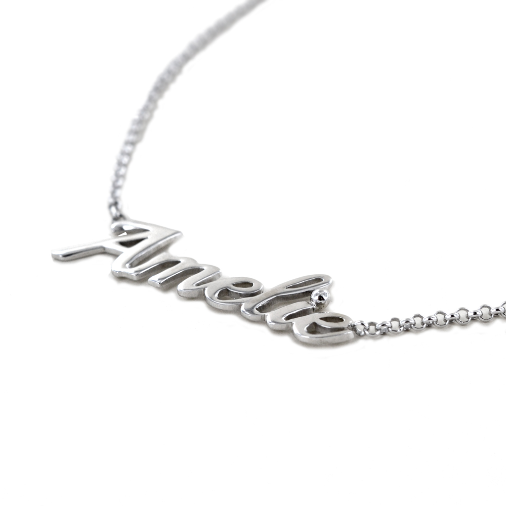 Collana personalizzata con nome per donne, argento oro rosa