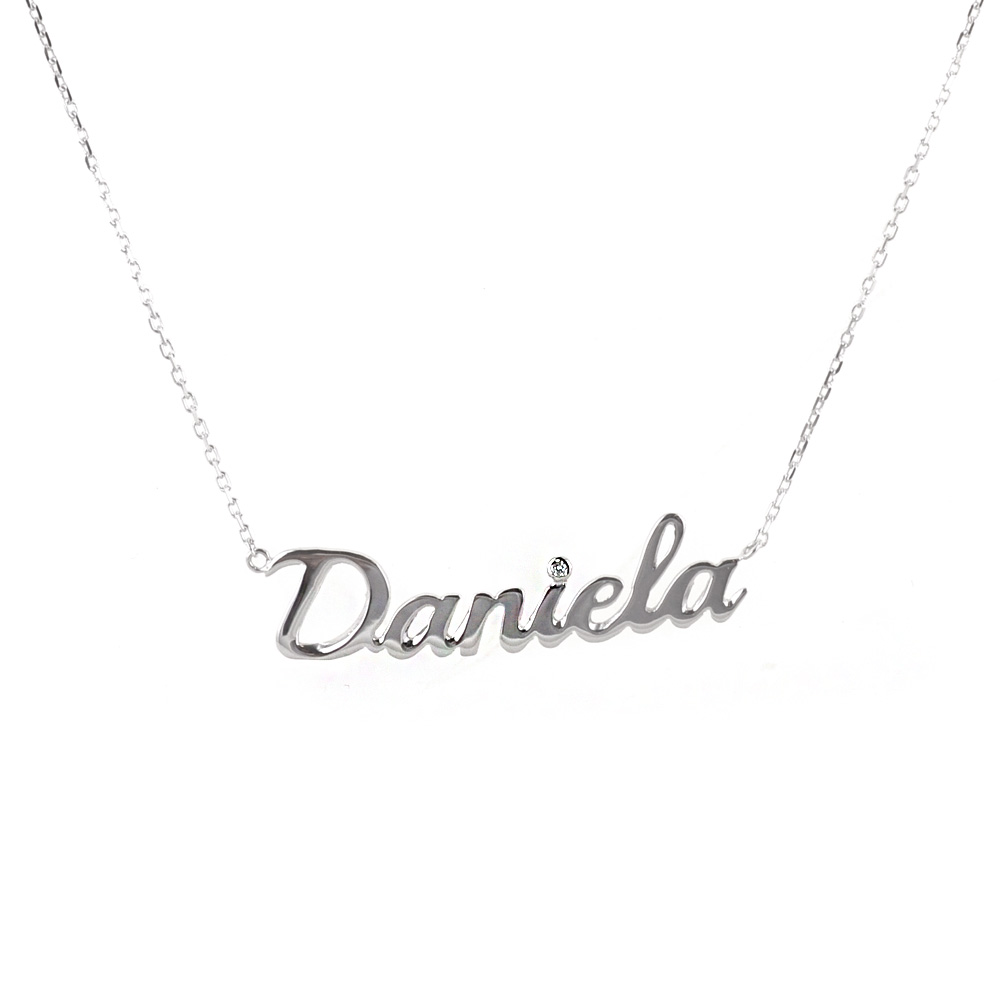 Collana con nome personalizzato per donna in acciaio inossidabile Personalizza targhetta con firma scrta a mano, ciondolo girocollo, regalo di anniversario  36