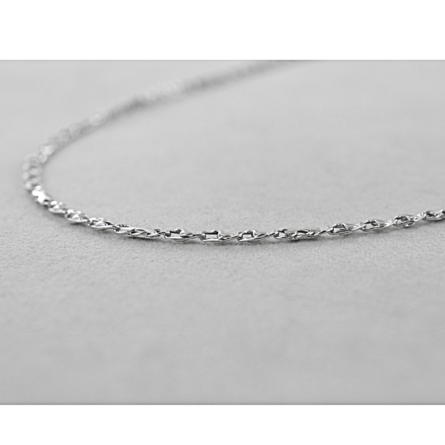 Gioielloro Collana Uomo Oro Bianco 60 Cm Catena Acciaio Uomo