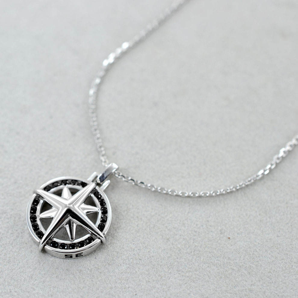 Platino Argento Sterling a Pavé Bianco Zaffiro Stella di David Cabala