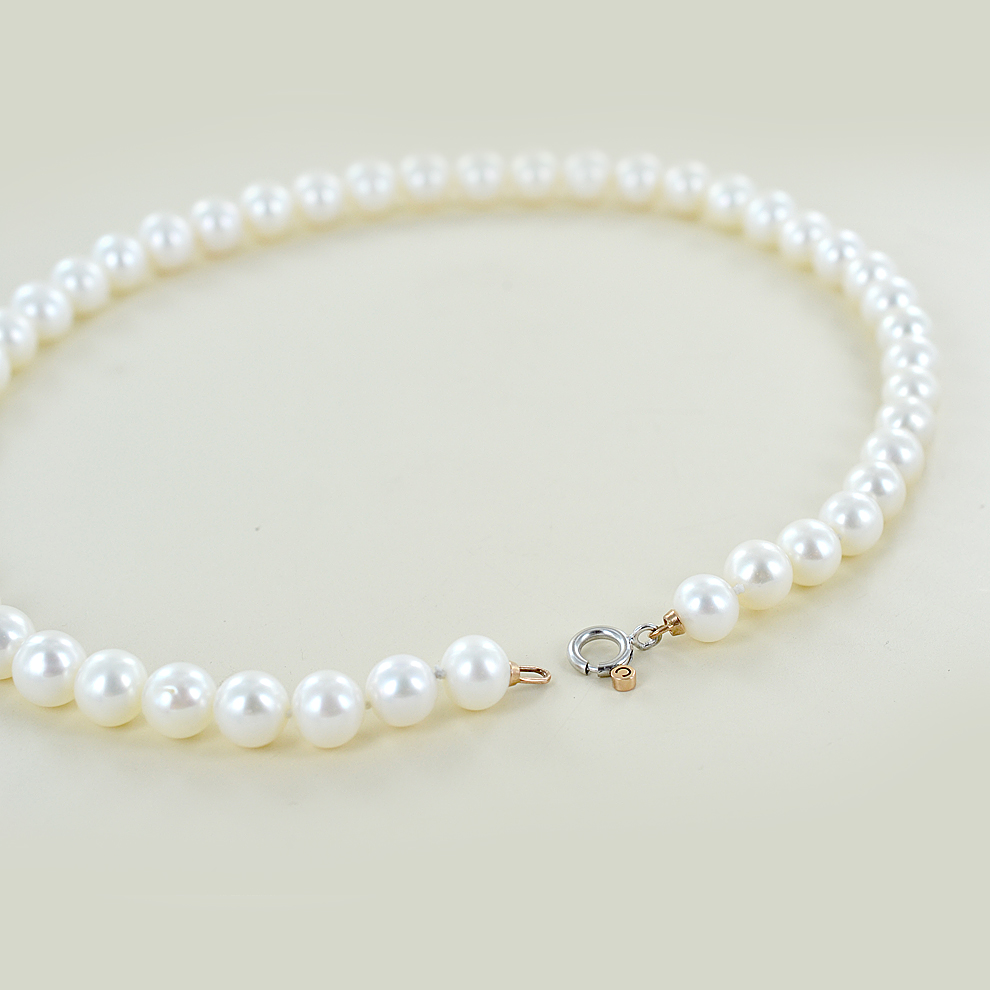 Collana Filo di Perle Freshwater diametro 8.00 - 8.50 mm | - La t