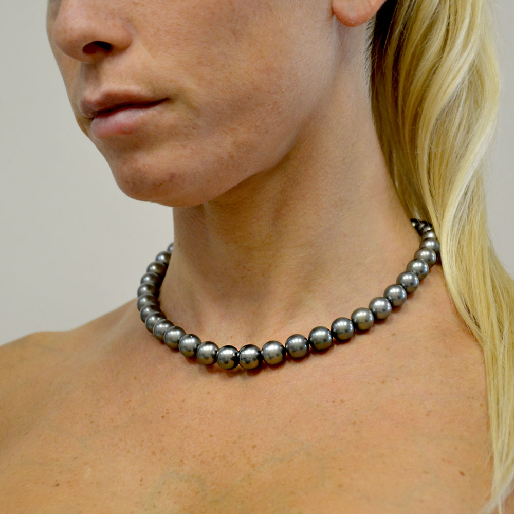 Collana filo di perle Akoya 8.00-8.50 mm AA+ con chiusura in oro bianco | Gioie