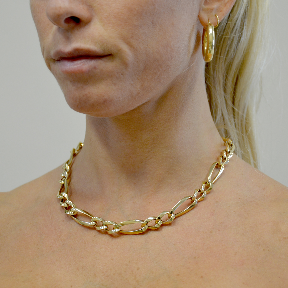 Collana in oro giallo 18 Kt 750 maglia torchon -635/ST