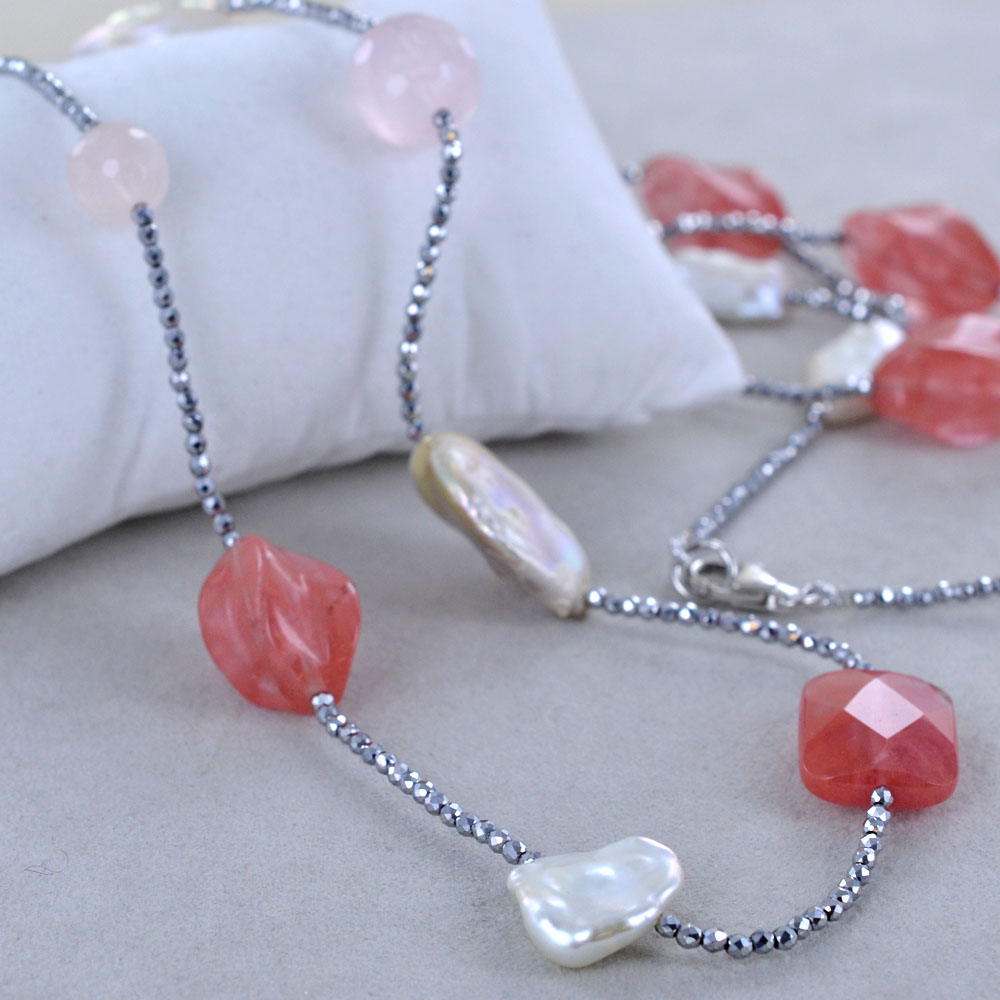Collana Lunga Bollicine in Argento e Cristalli Marcello Pane | Gioielleria Baravelli | Ferrara e Finale Emilia