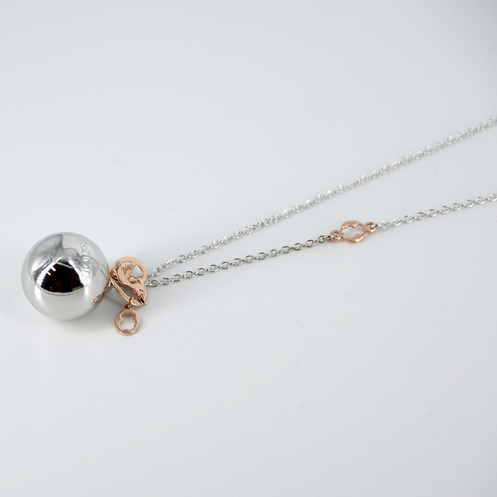 Collana con ciondolo il Piccolo Principe in argento sterling bicolore