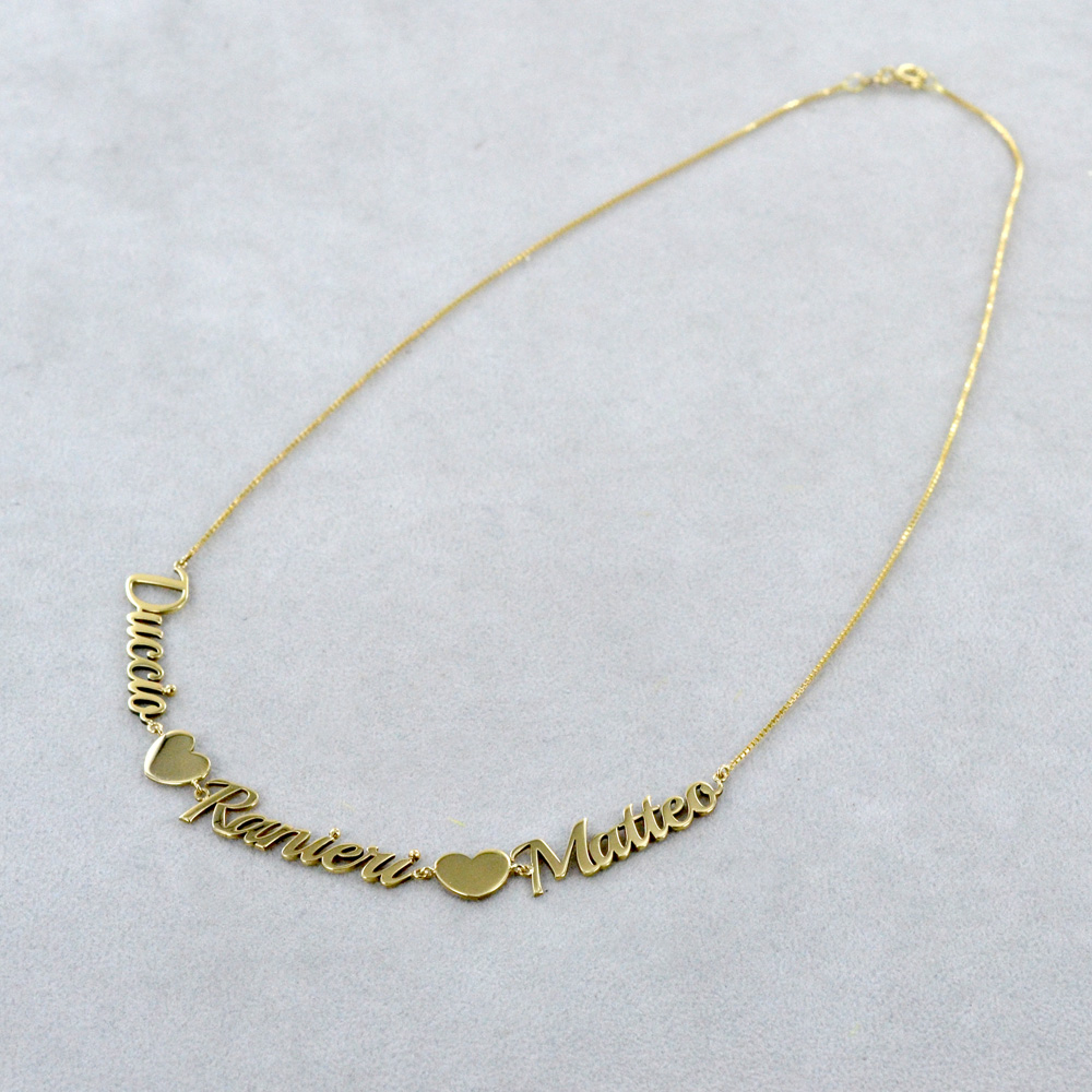 Collana Con Nome MMXX Personalizzato Bicolore A Doppio