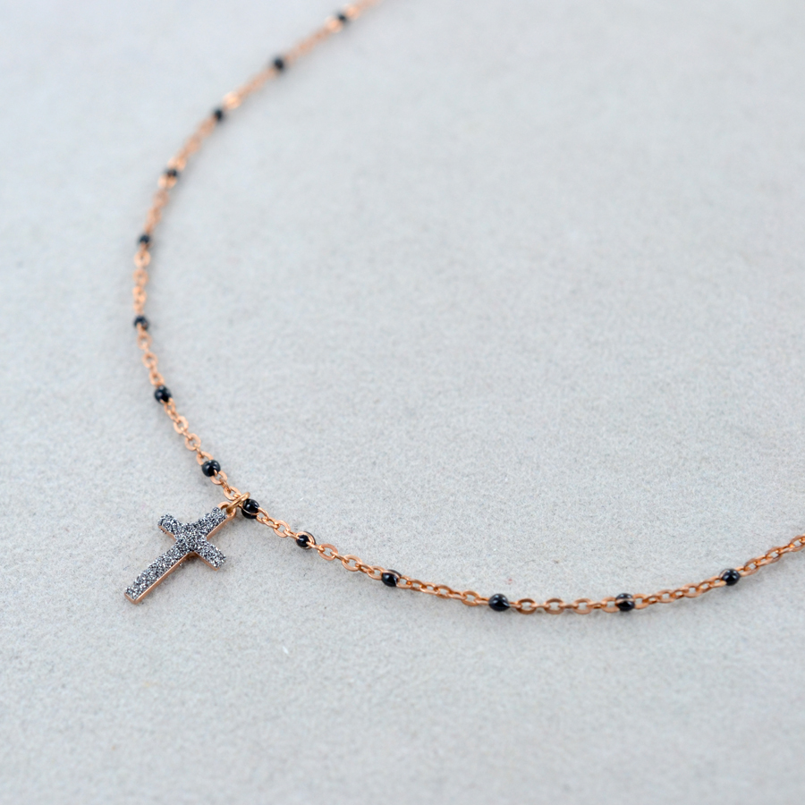 Linea Italia Gioielli - Collana Rosario Girocollo In Argento 925 Con Croce E Medaglietta Madonna 265133