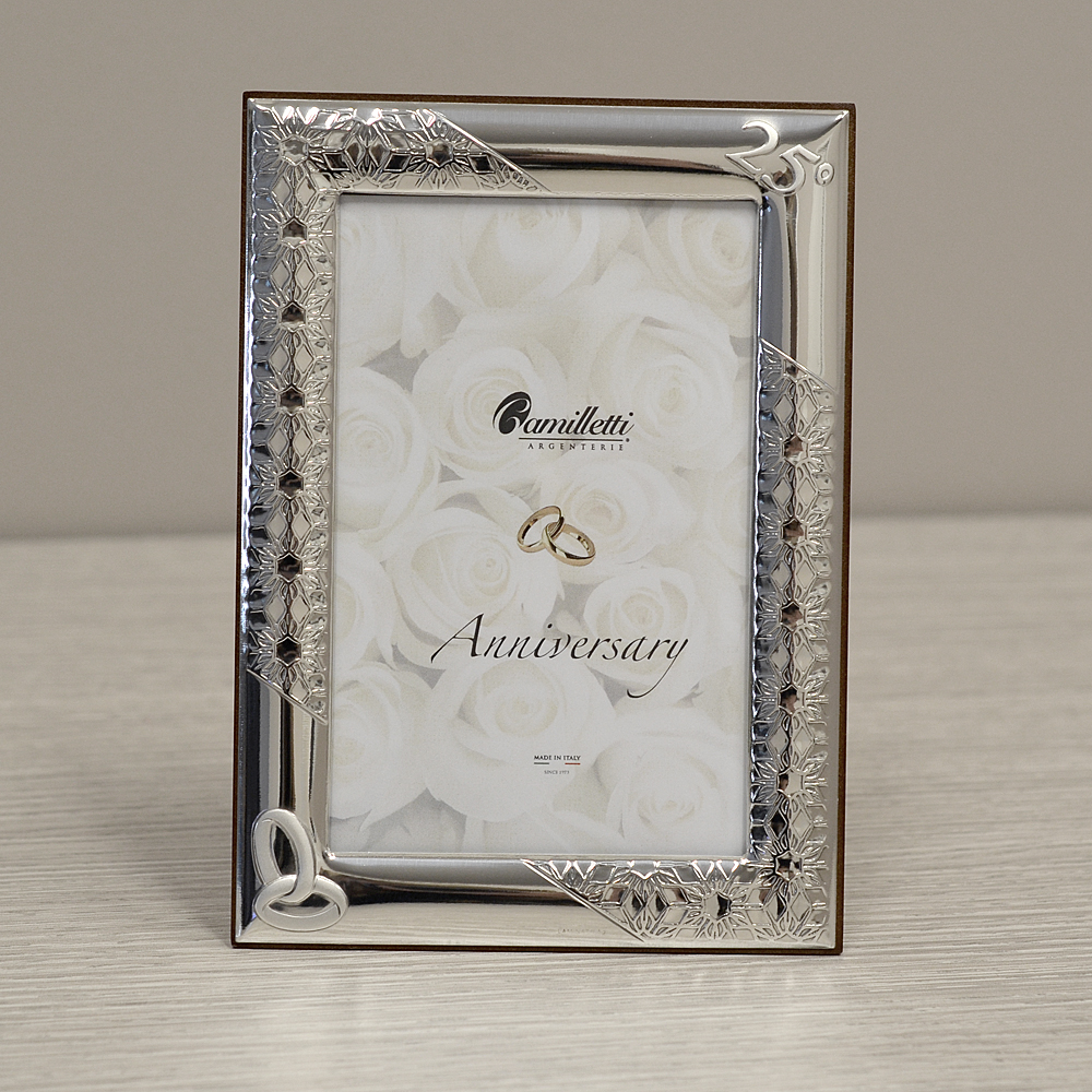 Cadre Photo Communion STILARTE Tissu Et Argenté – Format 10x15 – SE3933/2