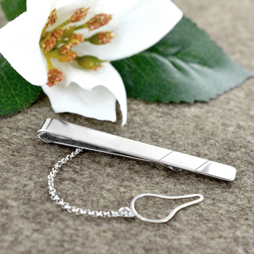 Fermacravatta Uomo In Acciaio Inox Sottile - Classico, Liscio, 6 Cm, Chiusura A Barra, Metallo
