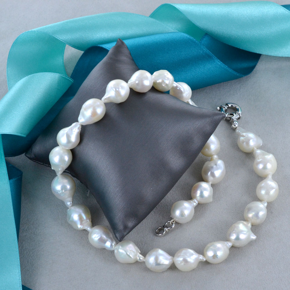 LOKILOKI Collana di Perle d'Acqua Dolce Naturale 925 Sterling Silver OT Clasp 6-7mm Gioielli di Perle Barocche per Le Donne Nuovo