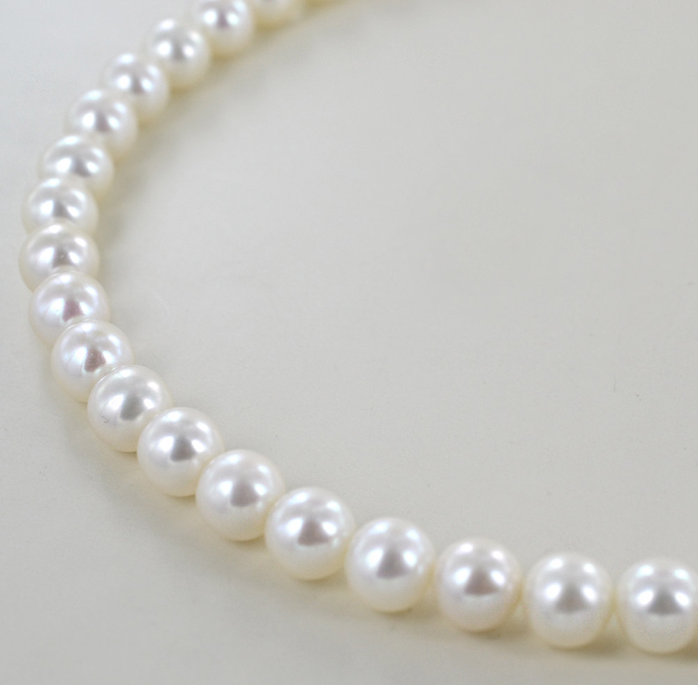 Collana A 2 Fili In Perle Bianche Coltivate E Argento Rodiato Collane - Foto 5