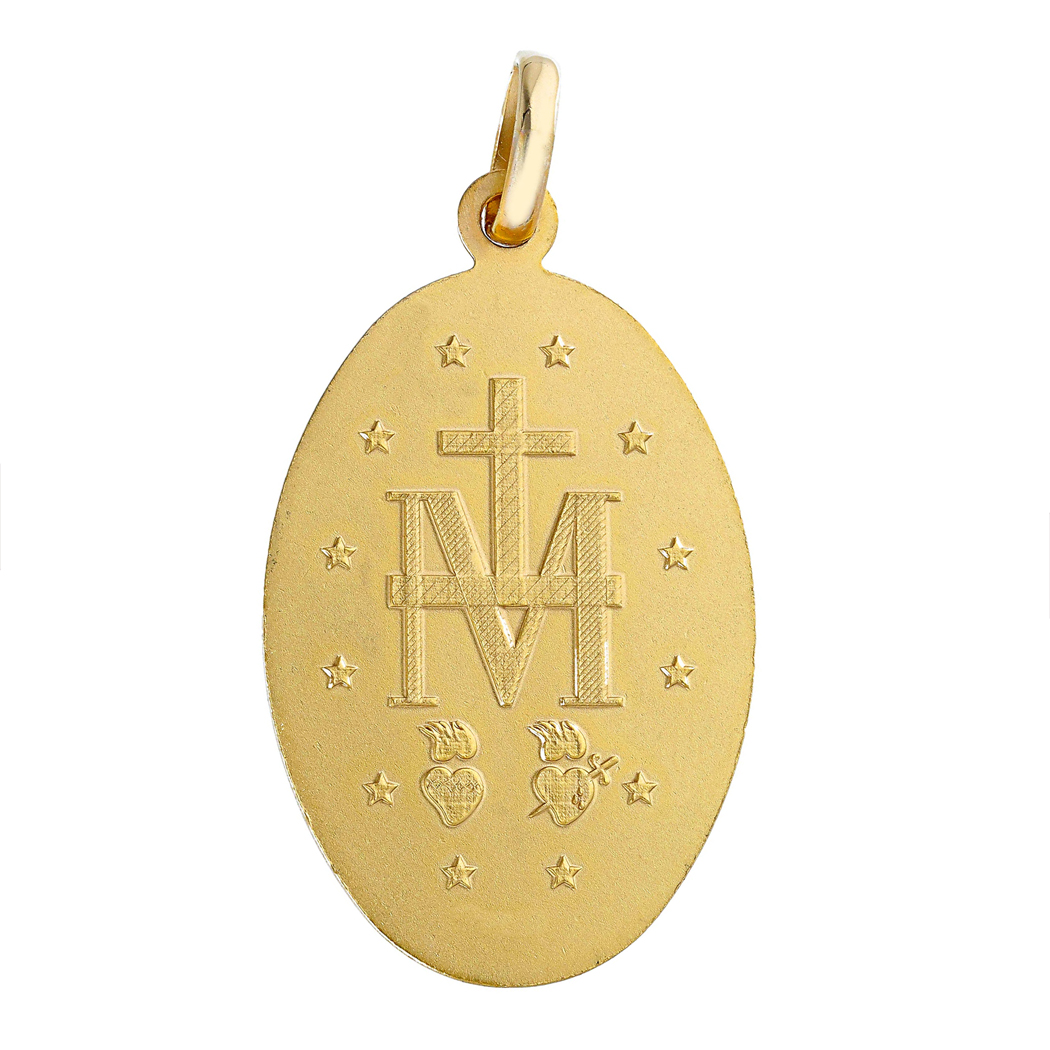 Medaglia madonna miracolosa in argento 925 altezza dell'ovale 2 cm larghezza 1 4 Medaglie