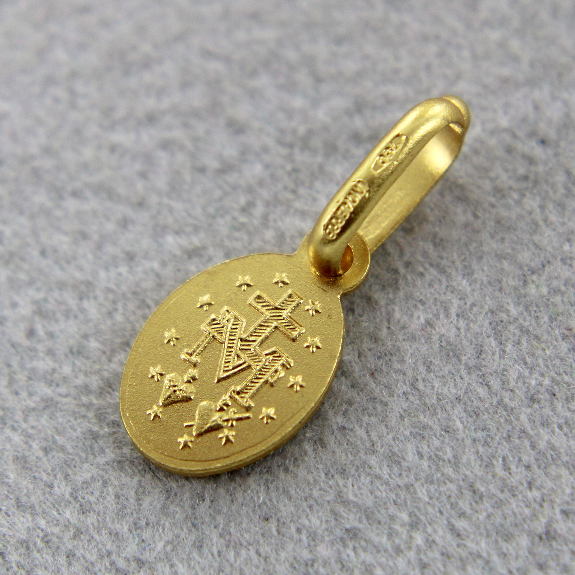 Medaglia miracolosa in oro giallo18 Kt 750 Madonna -369/VE