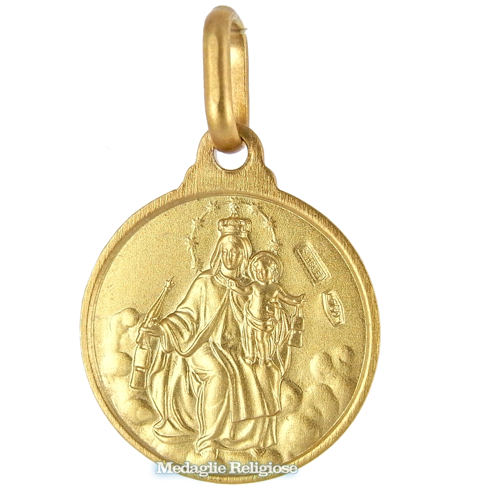 Scapolare Della Madonna Del Carmine Medaglia Sacro Cuore Scapolare Madonna del Carmine in oro giallo 18 mm