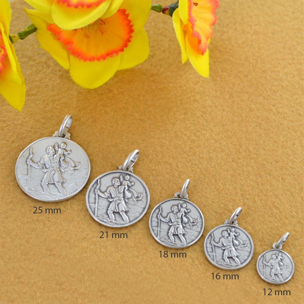 Medaglia tonda San Cristoforo in argento rodiato | Laval Europe Medaglia tonda San Cristoforo in argento rodiato | Laval Europe