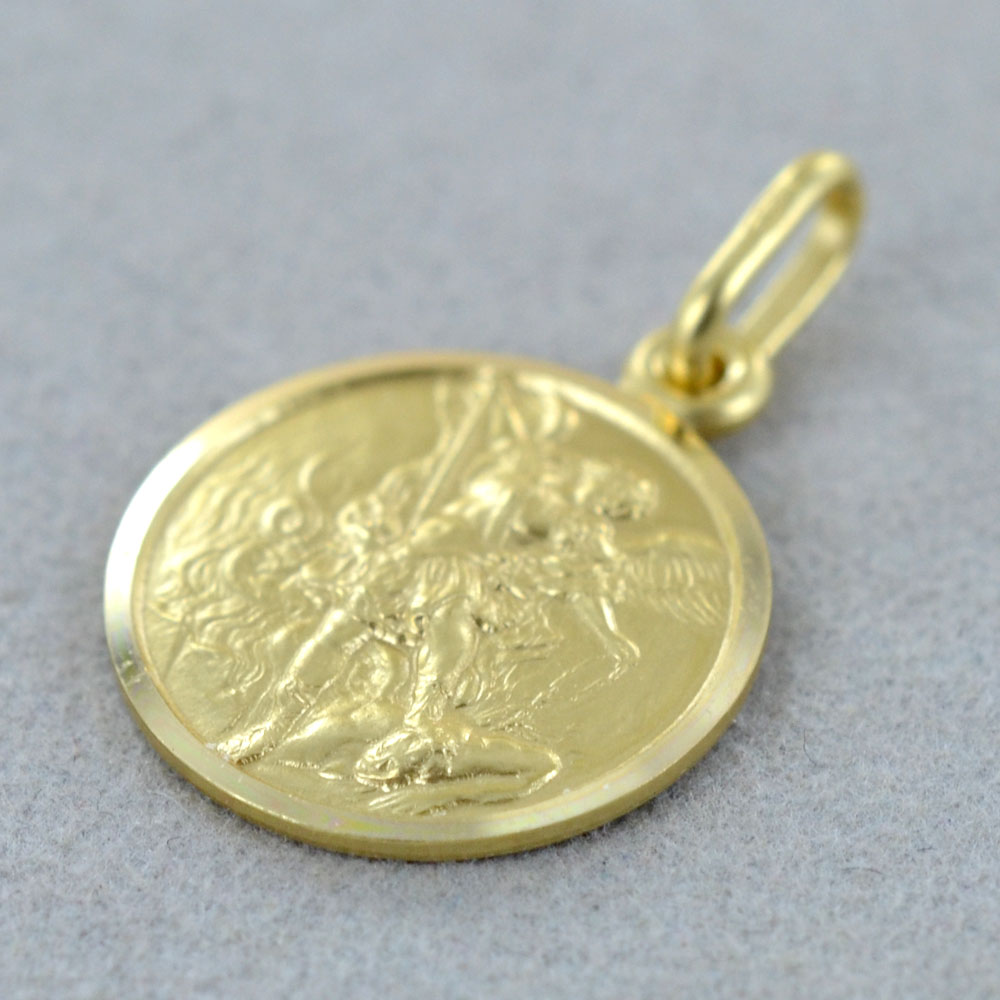 Ciondolo in ORO Giallo 14 kt San Michele Arcangelo Medaglia
