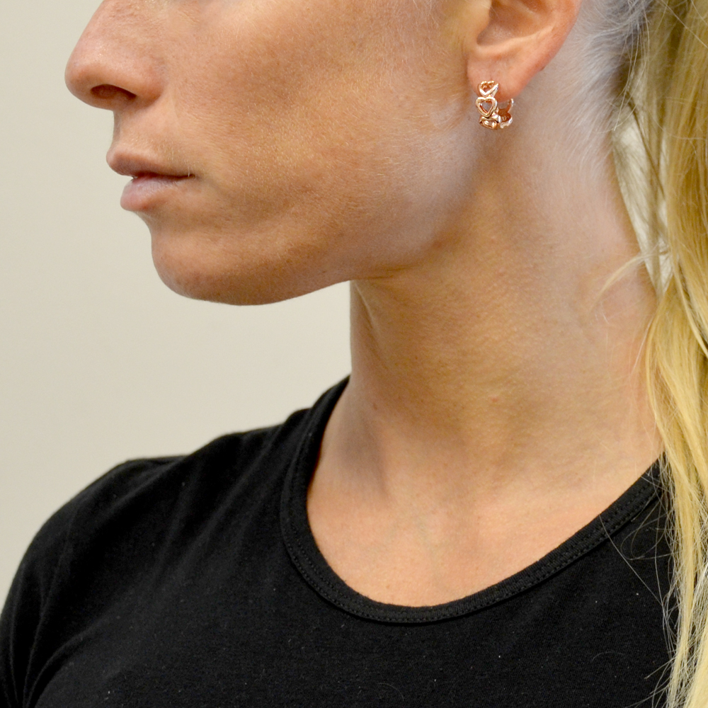 Orecchini A Cerchio Cuore Argento Sterling Con Cristalli Zircondia – Philip Jones