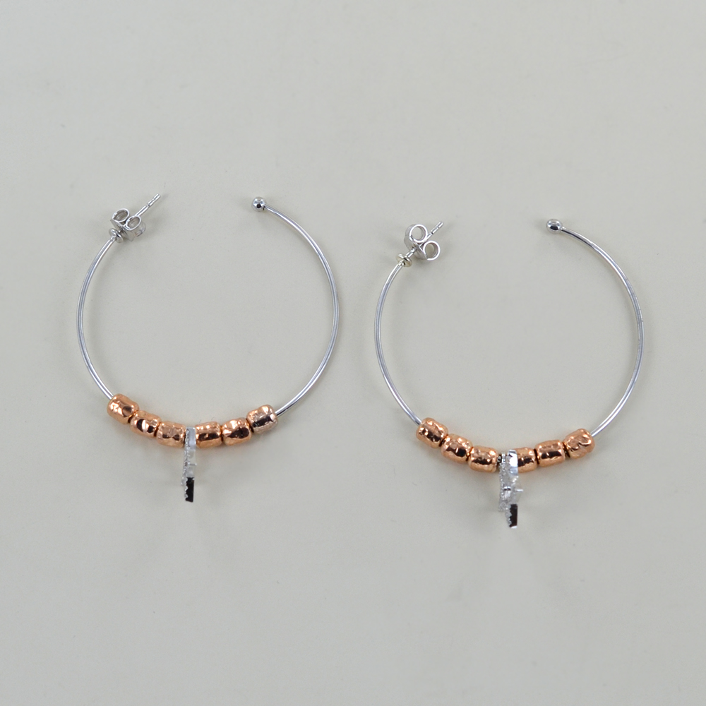 Coppia di mini orecchini a cerchio rettangolari in argento sterling, orecchini a cerchio ovali, argento o oro rosa, orecchini a cerchio quadrati - Italia