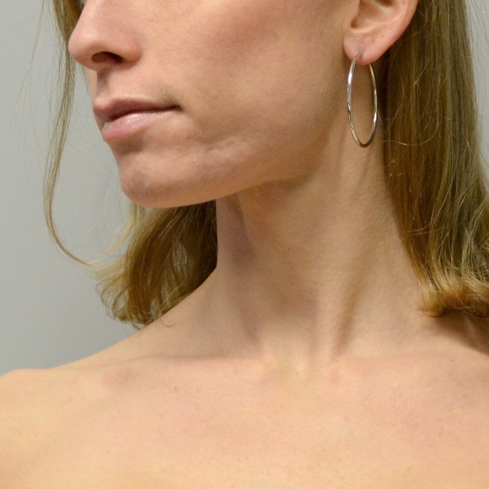 Orecchini A Cerchio Da 40 Mm In Acciaio Inossidabile Placcato - Foto 7