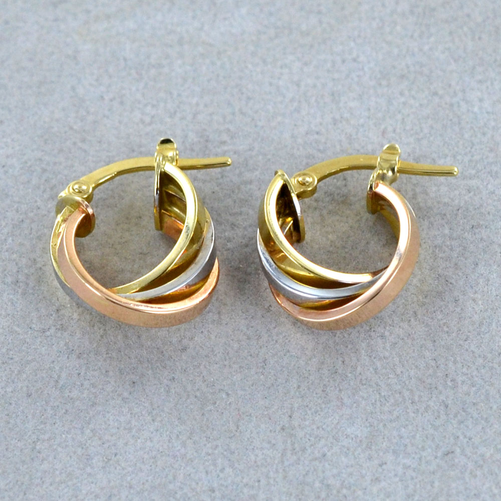 Orecchini A Cerchio Piccoli Linawe - Spirale Con Zirconia, Senza Nichel, Oro Bianco, Rosa E Argento - Foto 3