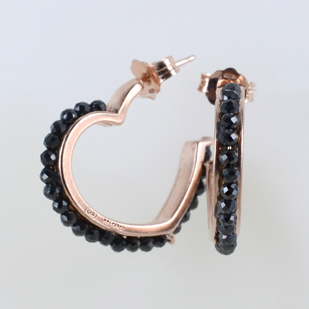 Reverie Orecchini A Cerchio Con Strass Neri - Foto 2