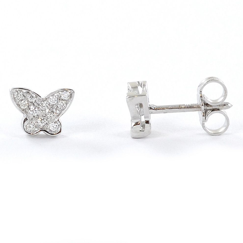 Farfalla Non Forato Argento Cristallo Bottone Diamante Clip Orecchini - Foto 3