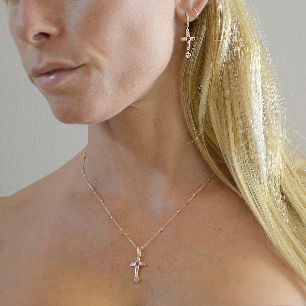 Orecchini Asimmetrici Con Cuore - Design Declarato Love, Cristallo E Lega, Regalo Perfetto Per Donne - Foto 3