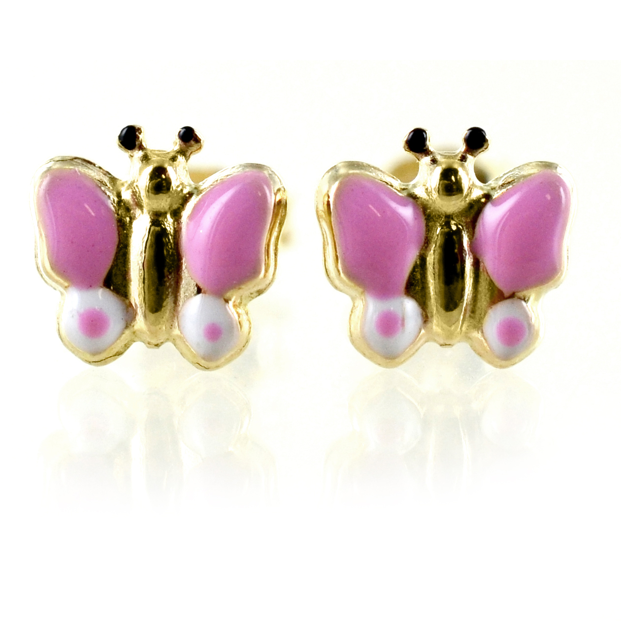 Orecchini Farfalla Per Bambine In Oro Giallo 9k - Con Scatola Regalo E Certificato Di Garanzia - Foto 2