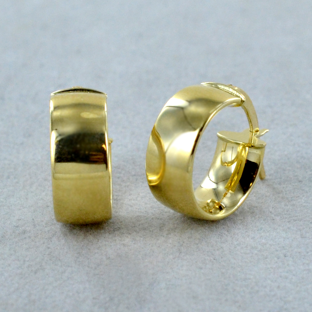 Orecchini a cerchio sottile in oro bianco 14 mm - campanella