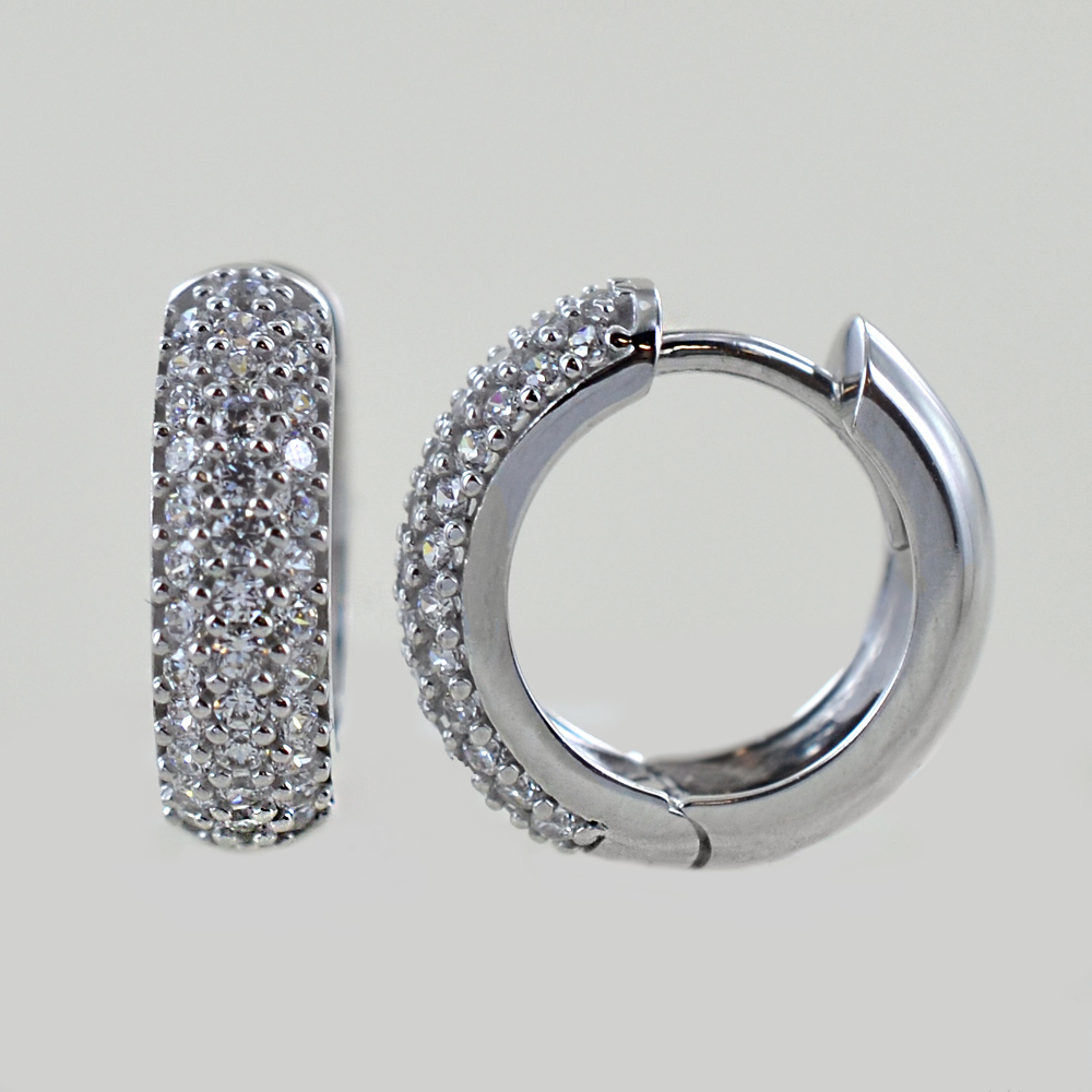 Orecchini Pendenti A Campanella Con Strass, Cerchio E Cristalli - Gioielli Donna In Oro O Argento, Nickel Free - Confezione Regalo Inclusa