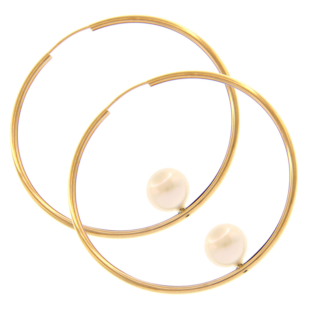 Orecchini A Cerchio Con Perle Irregolari 12 Mm – Argento 925, Selezionate A Mano, Gioielli Delicati Donna