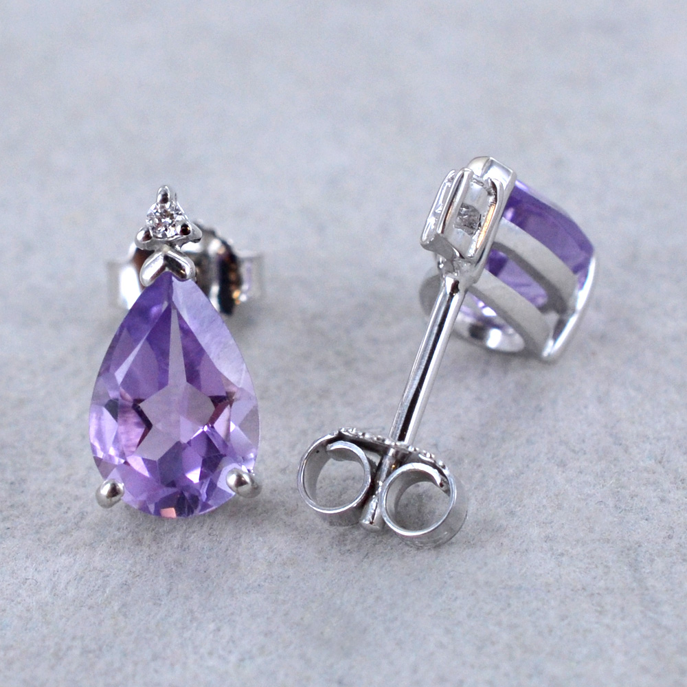 Orecchini Pendenti In Argento Con Zirconi Viola - Foto 10