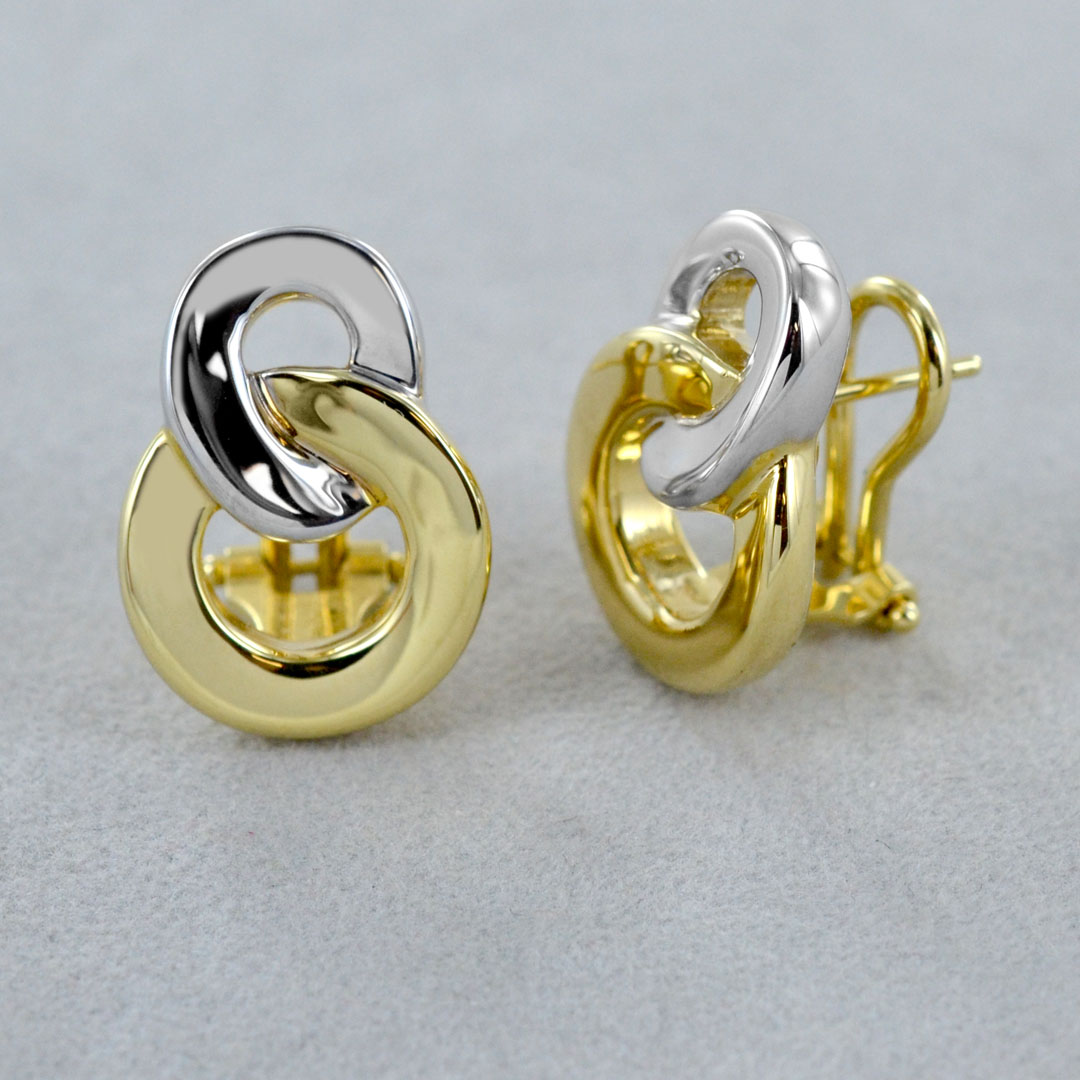 Orecchini A Doppio Cerchio Placcati Oro, 2 Cm, In Acciaio Inossidabile Impermeabili, Con Scatola Regalo - Happiness Boutique - 3