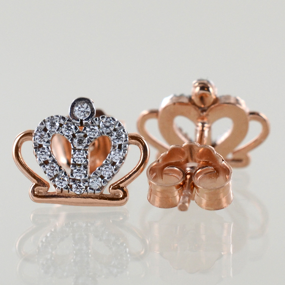 Orecchini Jewelryboxes Stile Regale Orecchini Borchia Con Corona E Zirconi Cubici 8mm - Argento Placcato, Chiusura A Farfalla, Unisex Borchie Con Motivo Corona Regalo Elegante - Foto 7