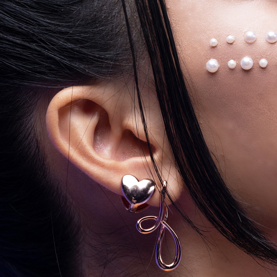 Orecchini in argento rosa milky way Cuori Milano | - La Orecchini in argento rosa milky way Cuori Milano | - La