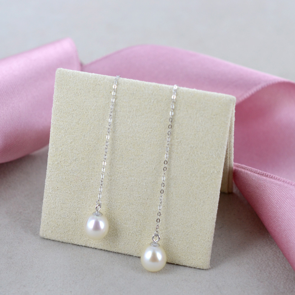 Orecchini Donna In Oro Bianco A Monachella Con Perle. Gioielli Fatti A - Foto 4