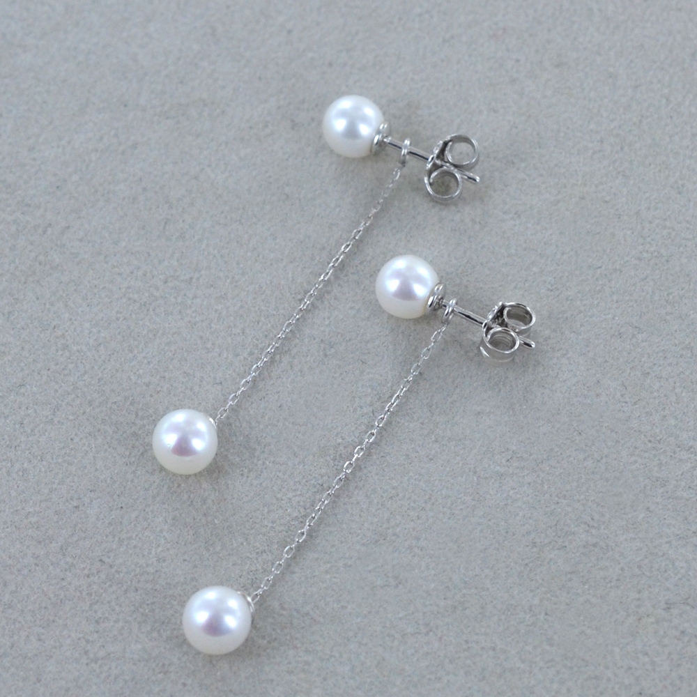 Orecchini Donna In Oro Bianco A Monachella Con Perle. Gioielli Fatti A - Foto 6