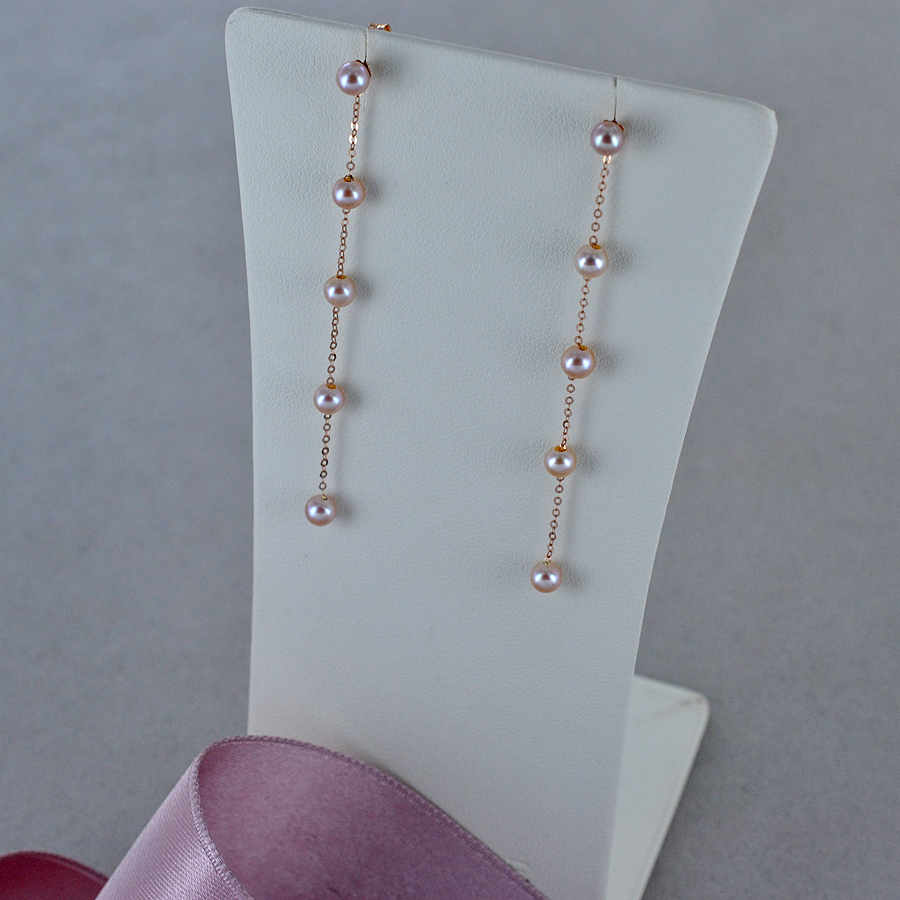Orecchini Pendenti Con Perla D'Acqua Dolce 10mm – Argento 925 Placcato Oro Rosato – Jiamiaoi