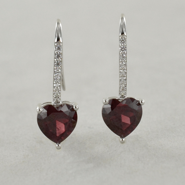 Orecchini A Spilla Con Zirconi Rosso Profondo - Argento Sterling 925, Made In Germany (SterlinX) - 2