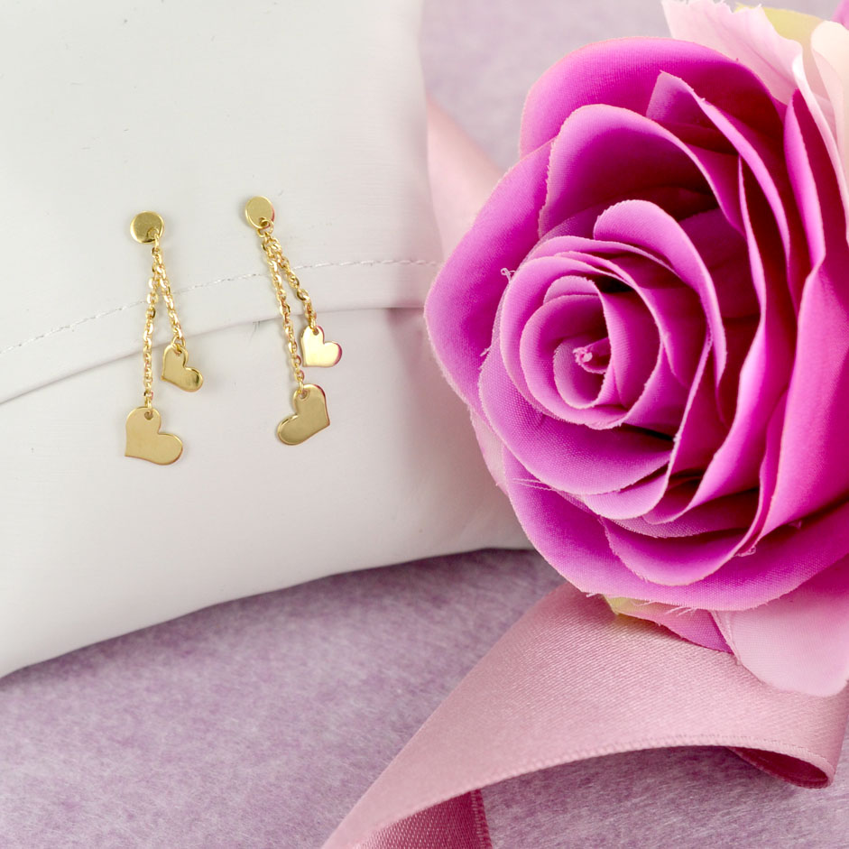 Ivy Gems Orecchini Pendenti Oro Giallo 9K Con Topazio Blu – 1,7 Cm – Gioiello Certificato Con Confezione Regalo