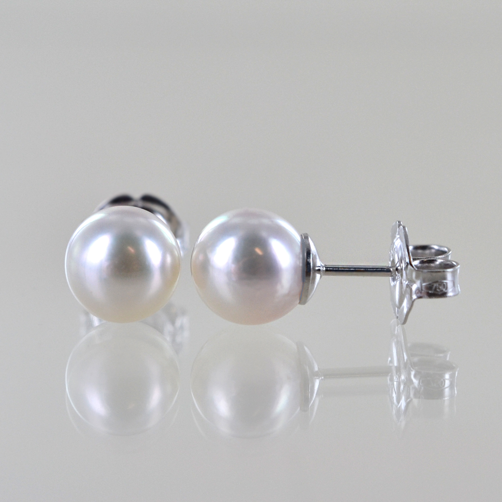 Orecchini Perle Akoya Giapponesi 8mm In Argento 925 – Qualità AAA Con Zirconi – PERORNO