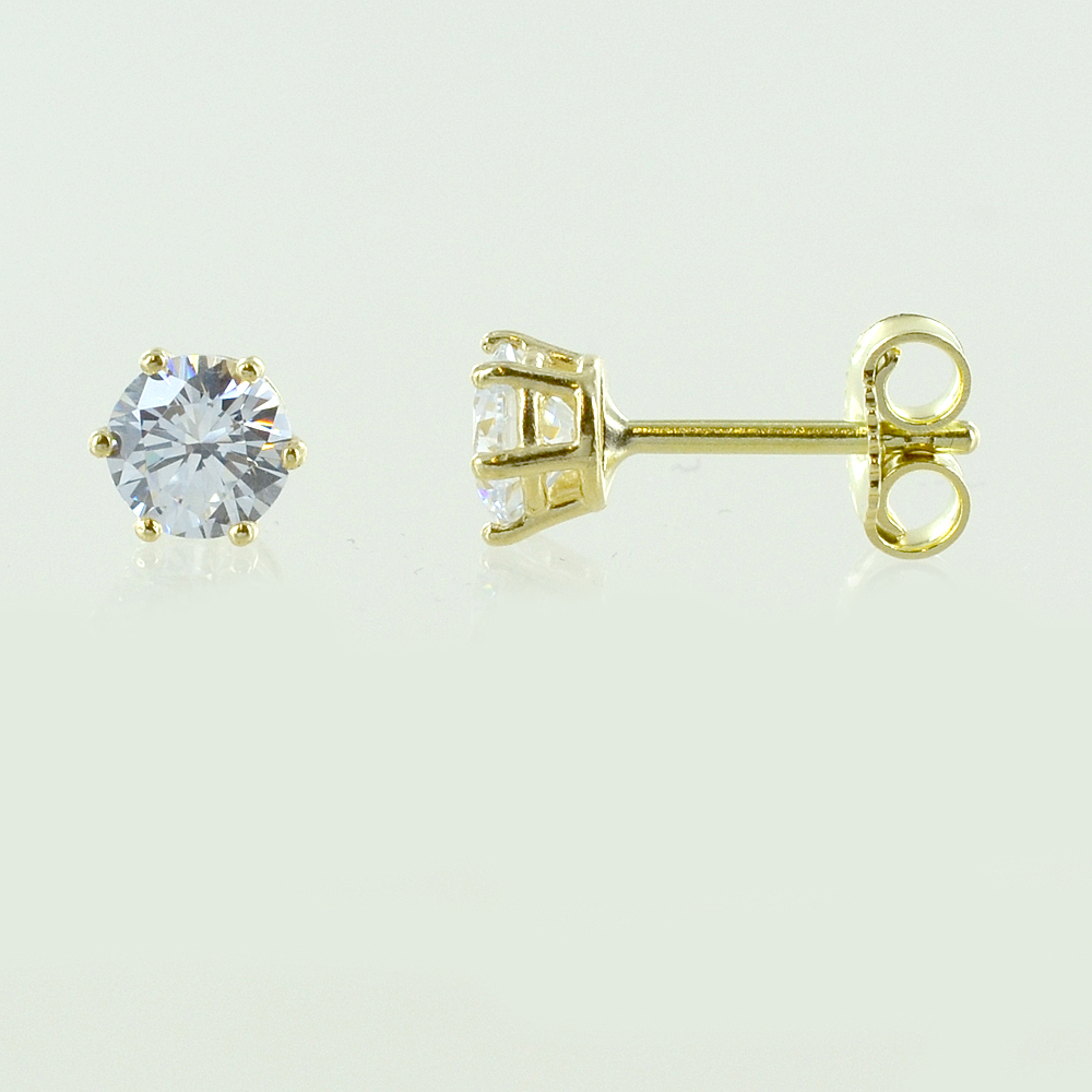 Orecchini Punto luce in oro giallo con zircone 5.00 mm Oro 18 kt