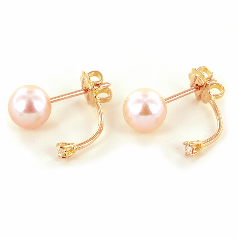Orecchini A Perno DazzlingRock Collection Con Morganite Rotonda E Diamanti - Placcato Oro Rosa