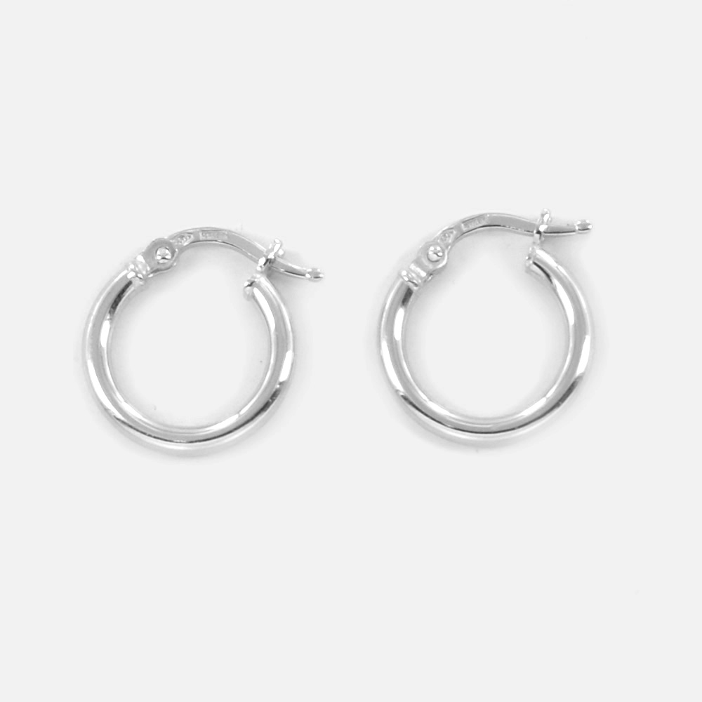 Orecchini a cerchio 3 cm in argento 925 placcato oro minimal e lucidi – Jewels