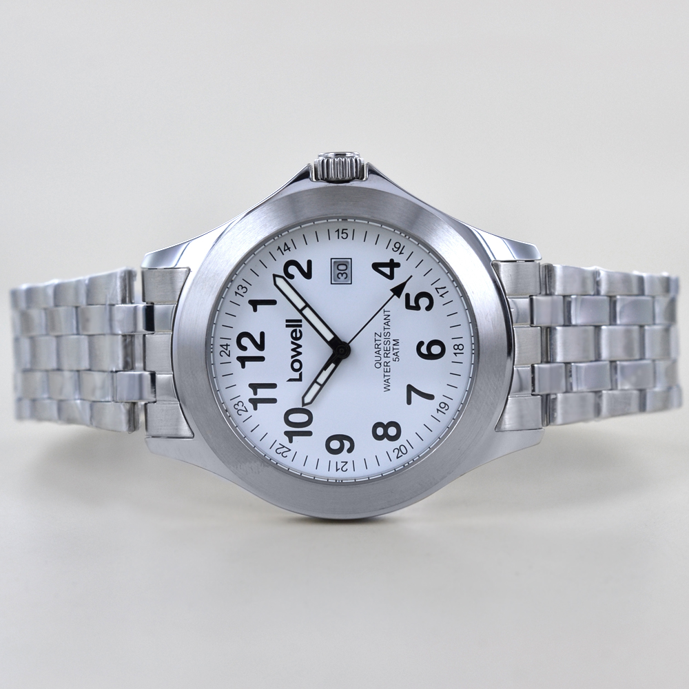 Orologio da uomo numeri grandi quadrante bianco 40 mm - Orologi VARI |  Gioiello