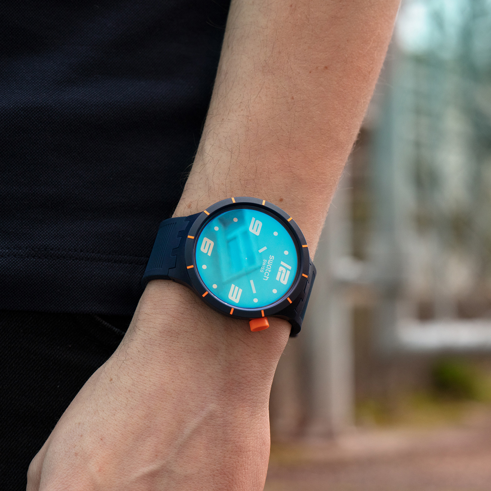 Orologio da Uomo Swatch Big Bold FUTURISTIC BLUE SO27N110 | Gioielloro.it -  La
